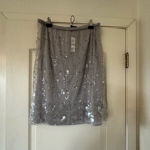 J.Crew Collection Silver Sequin Tulle Skirt | New with Tags | Size M